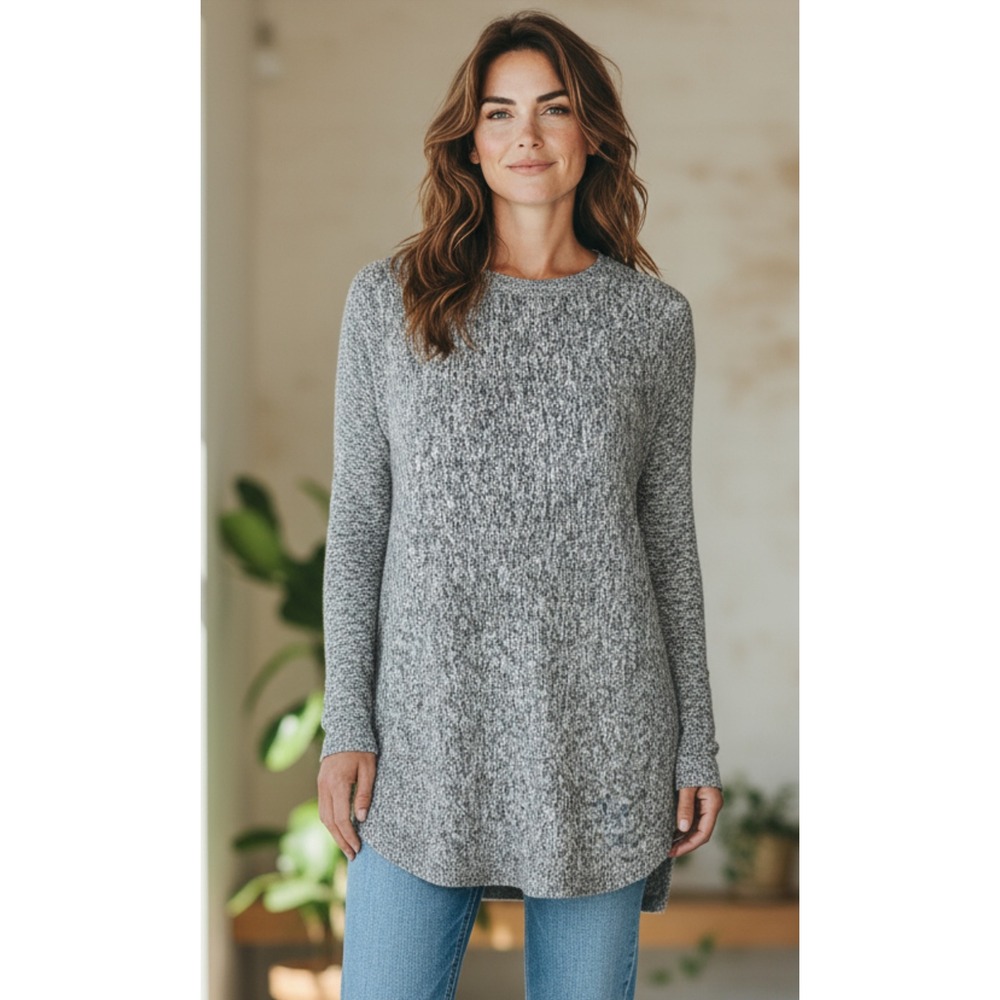 Workshop Republic Clothing Marled Grey Knit Tunic Sweater Women's‎ Small NWT